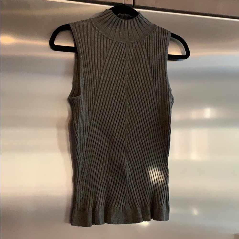 INC ribbed sleeveless turtleneck sweater
